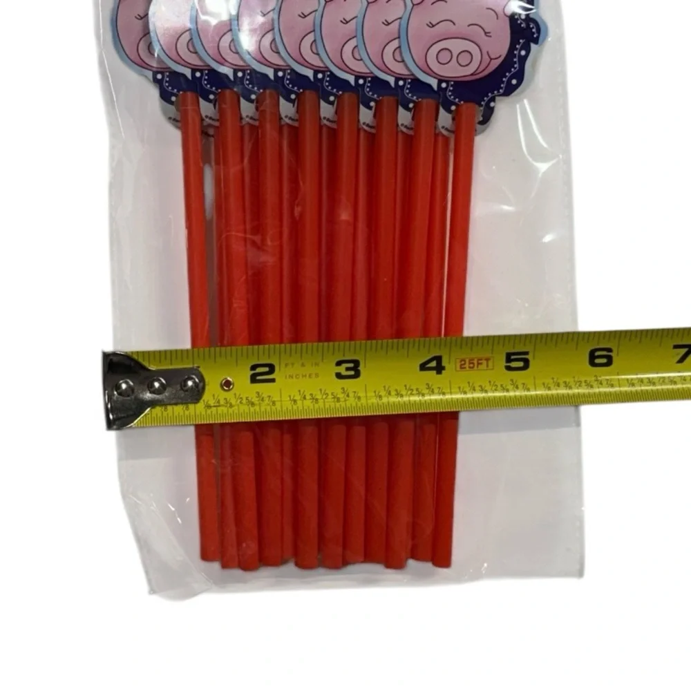 Unique brand set of 20 straws with pig attached brand new in package never used!